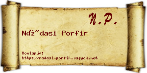 Nádasi Porfir névjegykártya